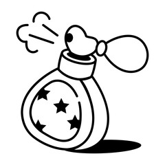 A sketchy style icon depicting perfume
