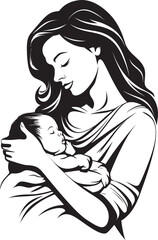 Heartfelt Mother Holding Her Little One Graceful Mother Cradling Baby Icon