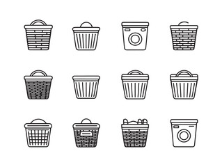 Laundry Basket line art simple design for home