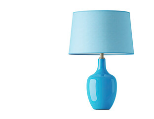 Light blue ceramic table lamp with a light-blue shade