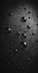 Close-up of water droplets on a dark surface (1)