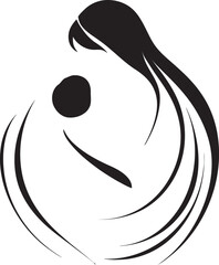 Elegant Mother Holding Baby Vector Art Soft Mother and Infant Hug Design