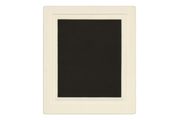 Empty vintage slide mount with black space for image and transparent background isolating frame, perfect for compositing