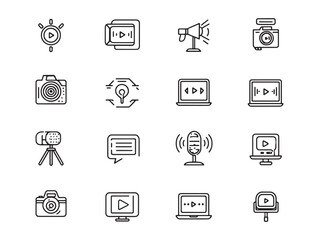 Live Stream Line Art Modern Digital Media Experience