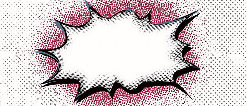 Comic Book Style Speech Bubble with Halftone Background for Graphic Design and Communication - Powered by Adobe