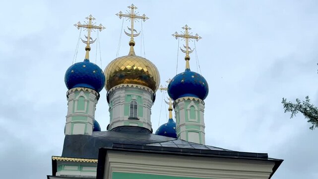 Russia, Kaluga Region, July 1, 2025 orthodox church optina pustyn russia. High quality video