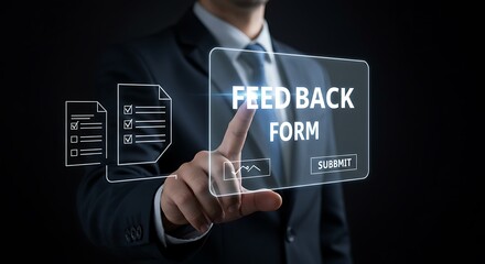 Fototapeta premium professional high quality Feedback Form Button with Document Icons