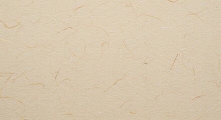 Detailed macro view of a light beige handmade paper texture with visible natural fibers, an ideal organic background for design.