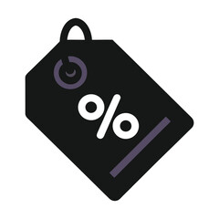 Discount tag silhouette icon isolated on white background