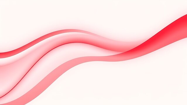 Elegant abstract background featuring smooth, flowing red and pink wavy lines. A modern concept of fluid dynamics and gentle motion.