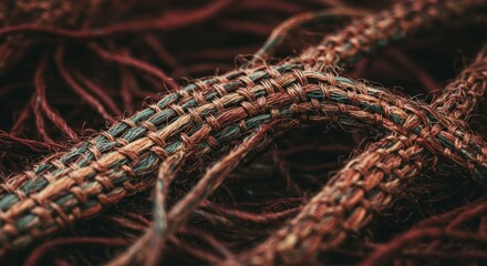 Close-up woven fishing net