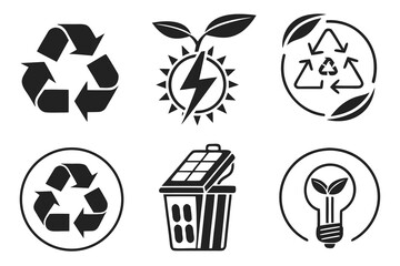 set of recycle icons