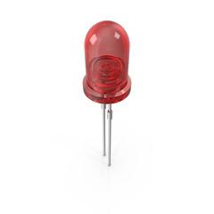 Red LED Bulb isolated on transparent background