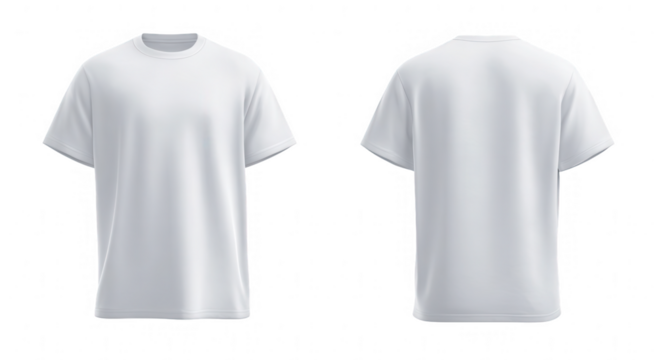 Blank white t-shirt, front and back views (34)