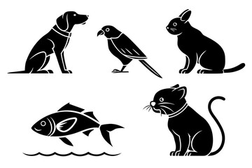 Fototapeta premium set of animals silhouettes