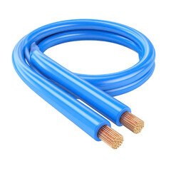 Coiled blue electrical cable