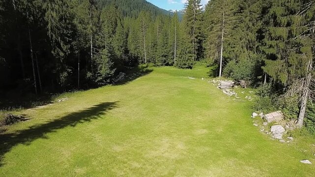 Alpine Meadow: Drone Footage of a Pristine Valley