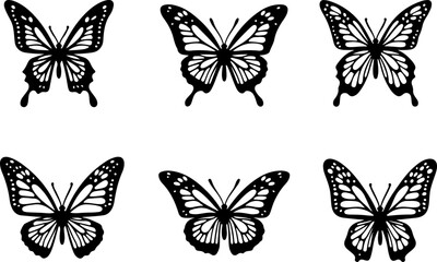 "Symmetrical Butterfly Silhouettes Collection"