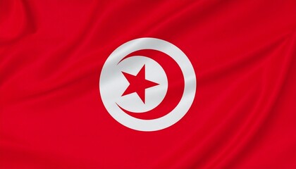 Obraz premium Flag of Tunisia - A Symbol of Sovereignty and Islamic Heritage