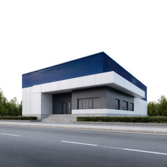 Modern architectural building with a striking design, featuring large windows and a stylish exterior. Ideal for showcasing contemporary commercial properties.