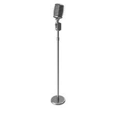 Retro Microphone isolated on transparent background
