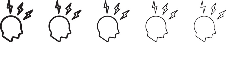  Headache icon Symbol collection