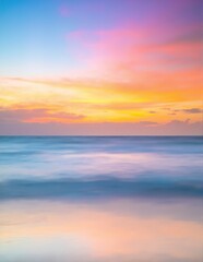 Obraz premium A vibrant sunset sky painted in hues of orange, pink, and purple, adorned with fluffy white clouds drifting gracefully across the horizon.