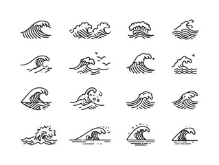 Ocean Wave Line Art Reflecting Endless Sea Motion