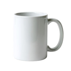 Plain white coffee mug, ideal for customization or branding, isolated on white background.