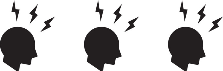  Headache icon Symbol collection