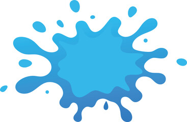 Bright Sky Blue Paint Splash Vector.