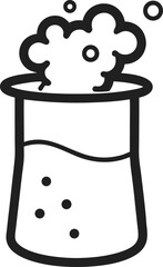 Beaker with Chemical Reaction Foam Clean Outline Vector