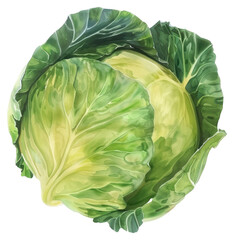 Fototapeta premium Fresh green cabbage illustration