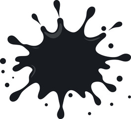 dark ink splash vector icon.
