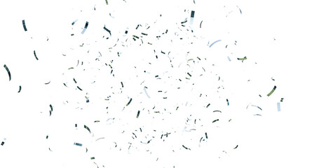 Obraz premium 3d render of confetti floating isolated. multi color confetti falling down isolated on transparent background. Falling gold foil, flying yellow glitter. Christmas holiday. confeti png