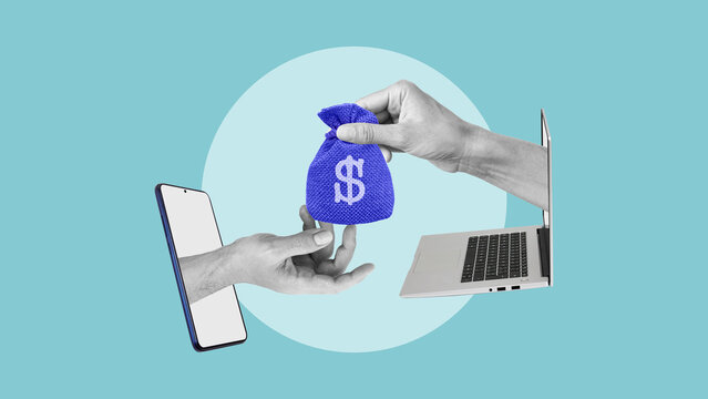 Online banking and internet banking concept. Account balance, pay bill and money transfer. Make Money Online