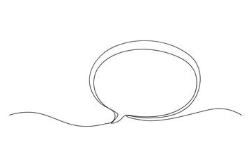 Minimalist one line drawing of speech bubble isolate vector illustration
