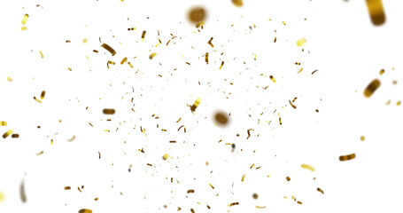 3d Rendering Golden Transparent Confetti. bright confetti isolated on transparent background. Golden confetti falling down isolated on transparent background. golden confeti falling