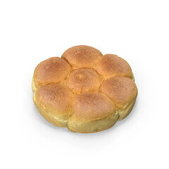 Cluster of Soft Bread Rolls Isolated on Transparent Background