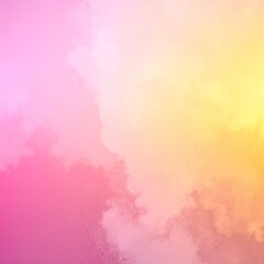 A vibrant pink and yellow gradient background adorned with fluffy white clouds, creating a dreamy and whimsical atmosphere perfect for cheerful designs.