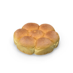 Cluster of Soft Bread Rolls Isolated on Transparent Background