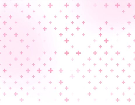 Abstract pattern of pink plus signs on a soft pink gradient background