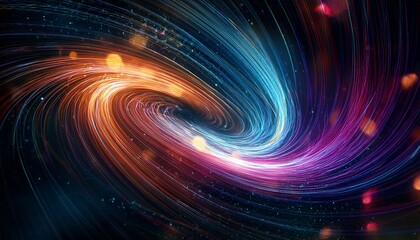 colorful swirling particles creating abstract light effect in space