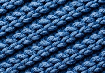 Knitted Blue Fabric Texture