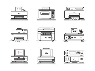 Printer line art sketch style for modern artists
