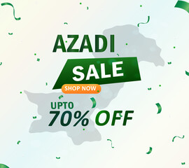 14 August Pakistan Independence Day sale up to 40% off sticker. Pakistan Azadi sale banner. Independence Day background. Pakistan Day celebration.