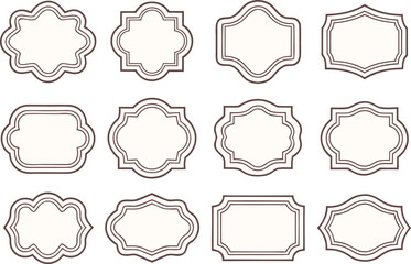 Blank Label Illustration Set. Generic Tag Design Collection. Printable Label Graphics Pack. Empty Label Clipart Set. Simple Label Template Bundle