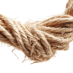 Fototapeta premium Close-up of a tangled length of light beige rope