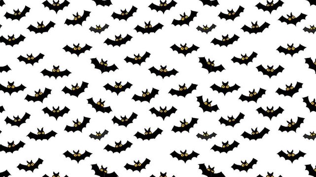 Halloween seamless loop background with cartoon bats pattern