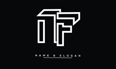 NF, FN Abstract Letters Logo Monogram